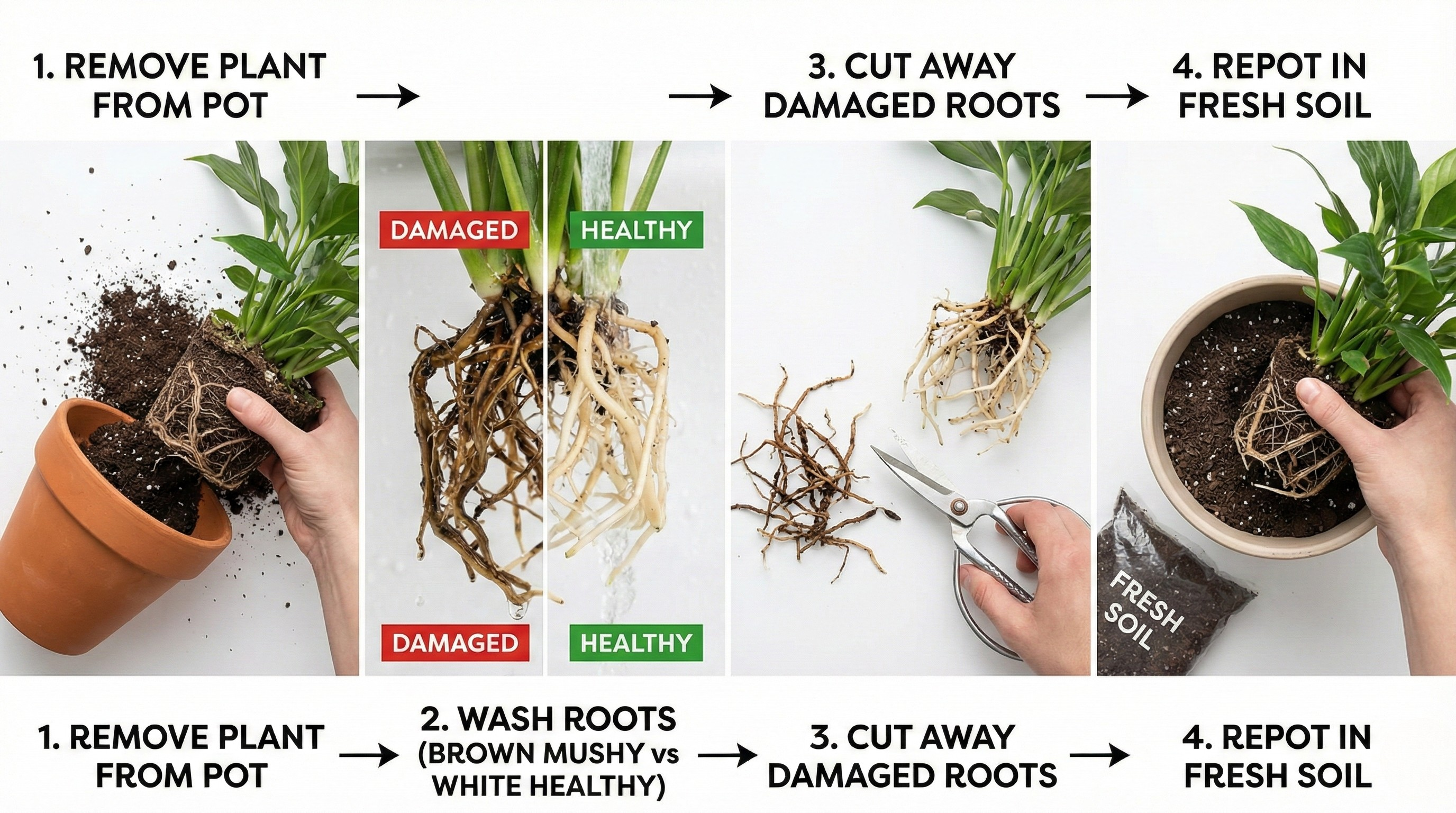 Beautifully styled plant corner featuring brass watering can, ceramic pots with drainage, and macrame hangers