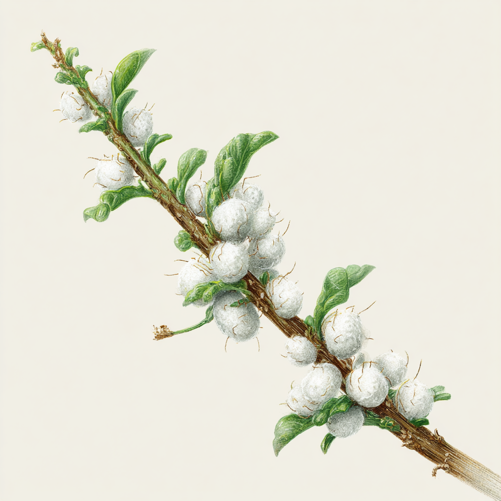 Mealybugs on plant stem