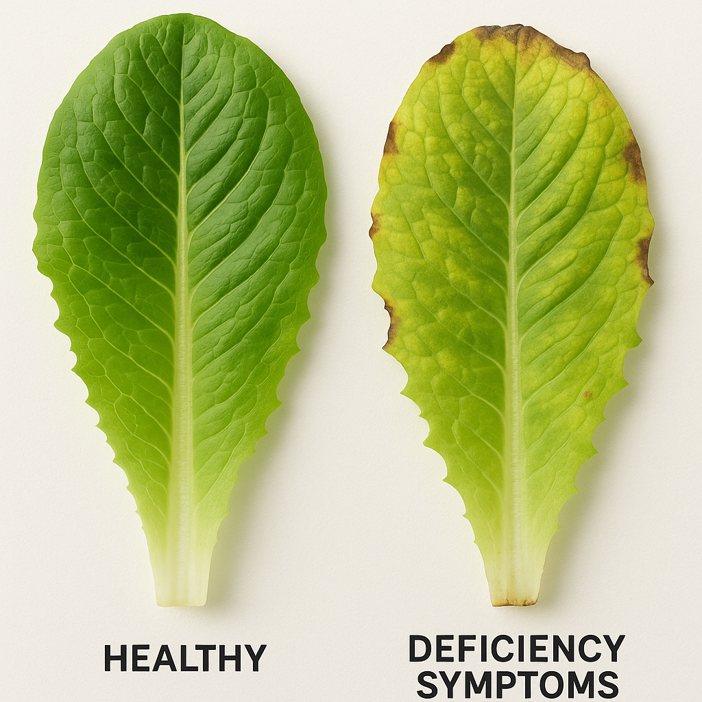 Common signs of nutrient deficiency in hydroponic houseplants
