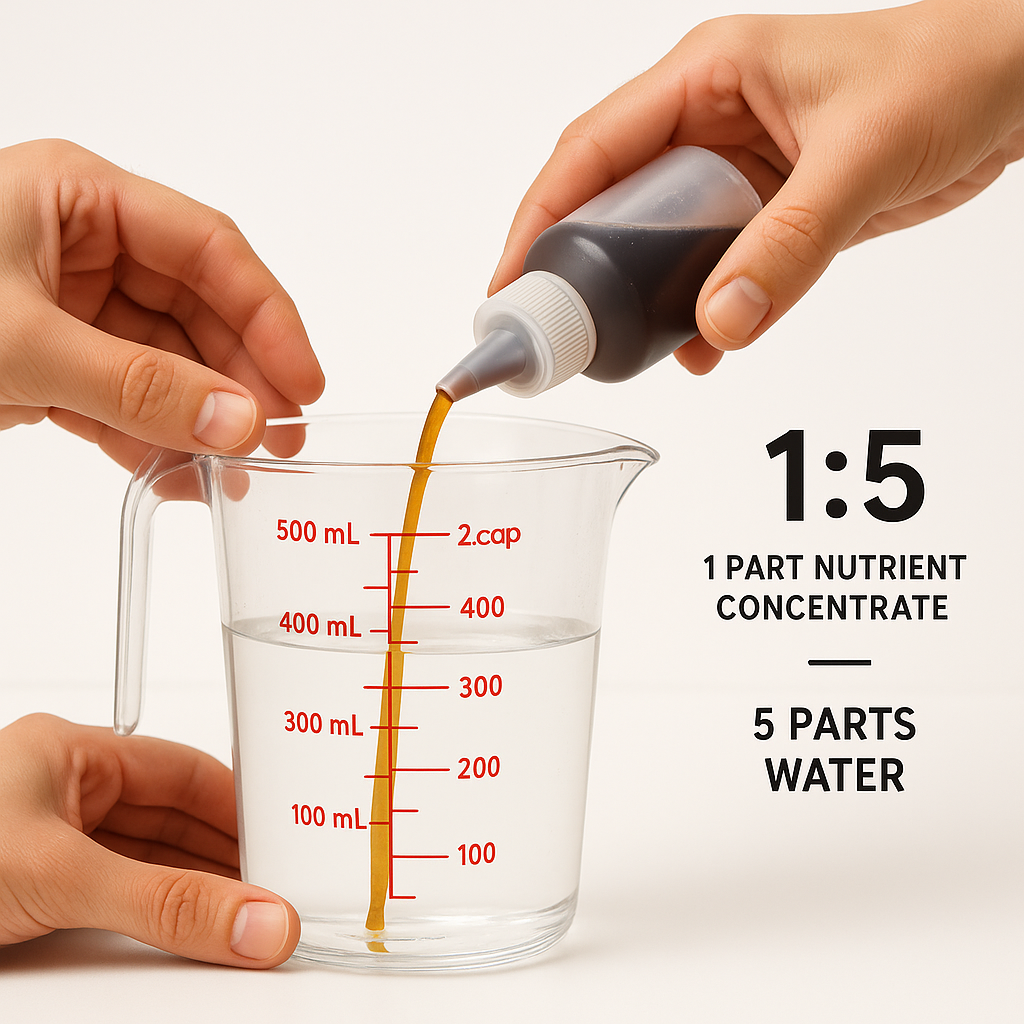How to mix hydroponic nutrients into water reservoir step by step